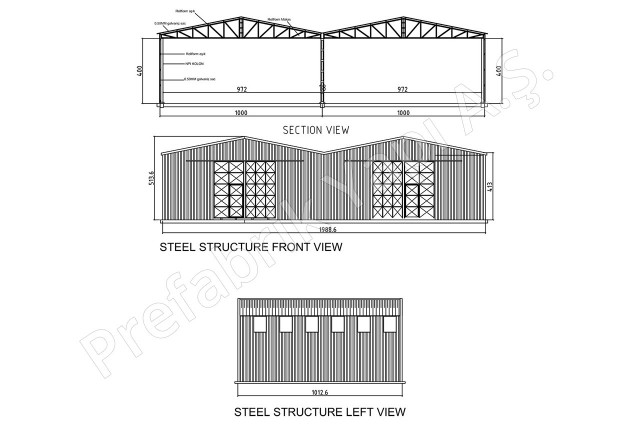 Steel Building 200 m2 Plan