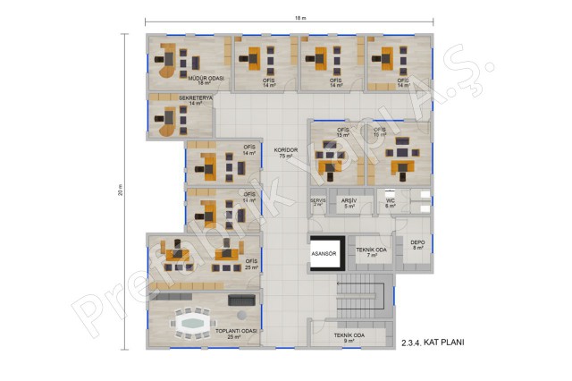 2nd 3rd & 4th Floor Plan