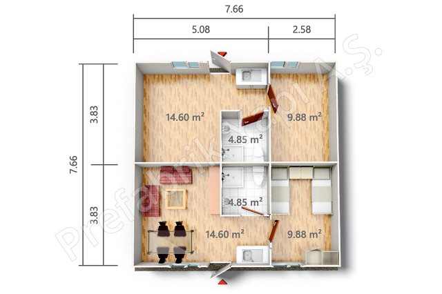 YPE 2 59 m2 Plan